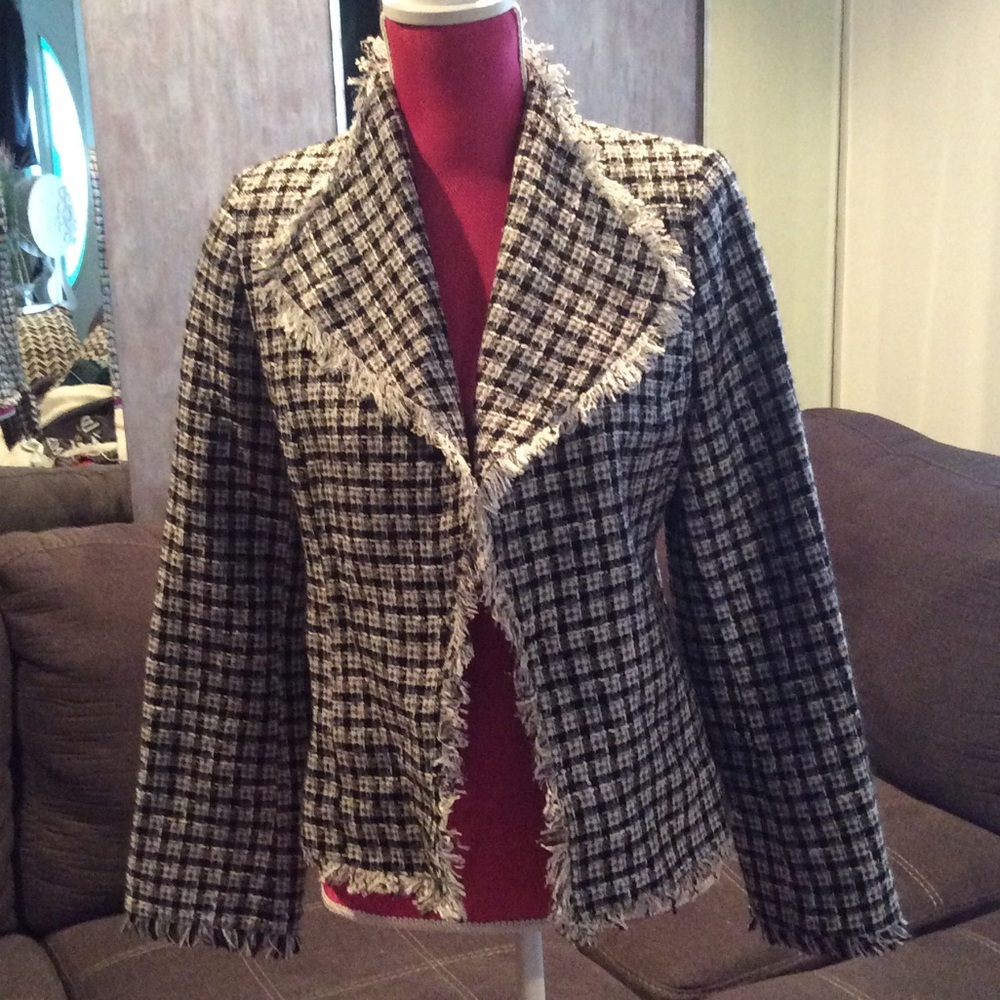 S & D  textured fringed jacket